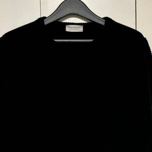 John Smedley Black Merino Wool Crewneck Sweater  Made In England Size XL